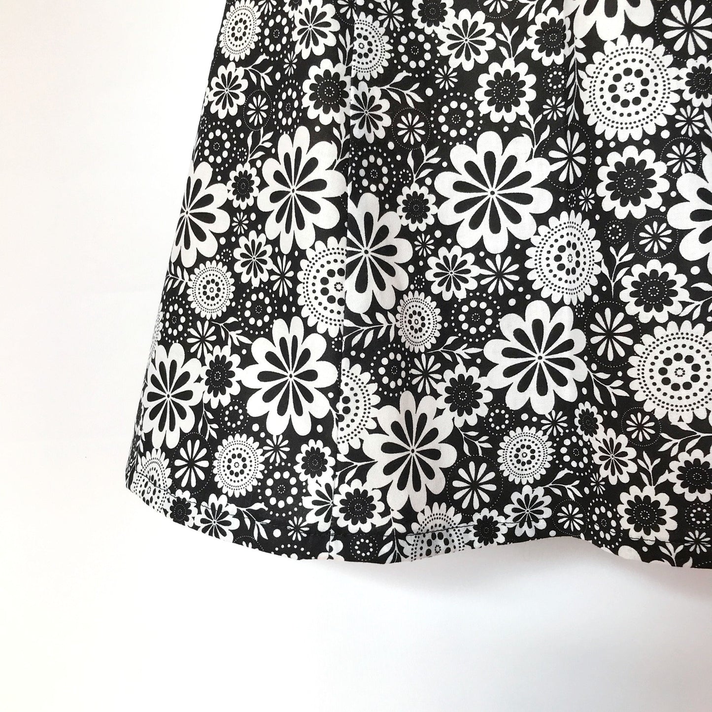 Ladies A Line Skirt - black floral - sizes 8 - 18 avail