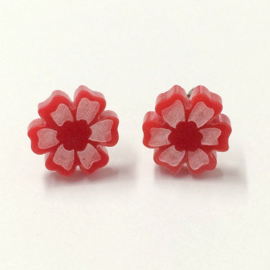Flowers - Laser Cut Earrings / Studs - acrylic - more colours available