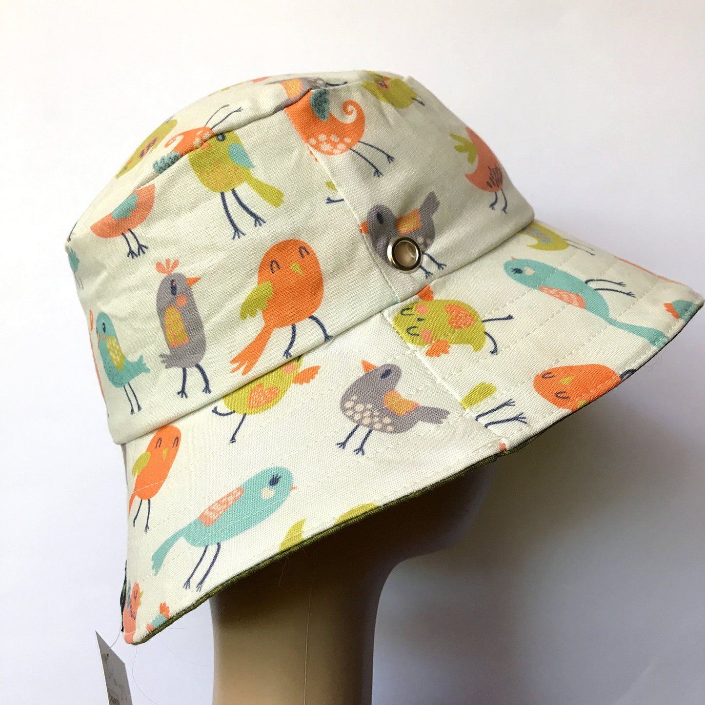 Little Birds Reversible Bucket Hat - girls sizes 3 mths - 6 yrs