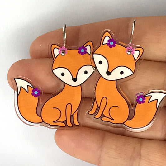 woodland fox earrings - 100% recycled acrylic