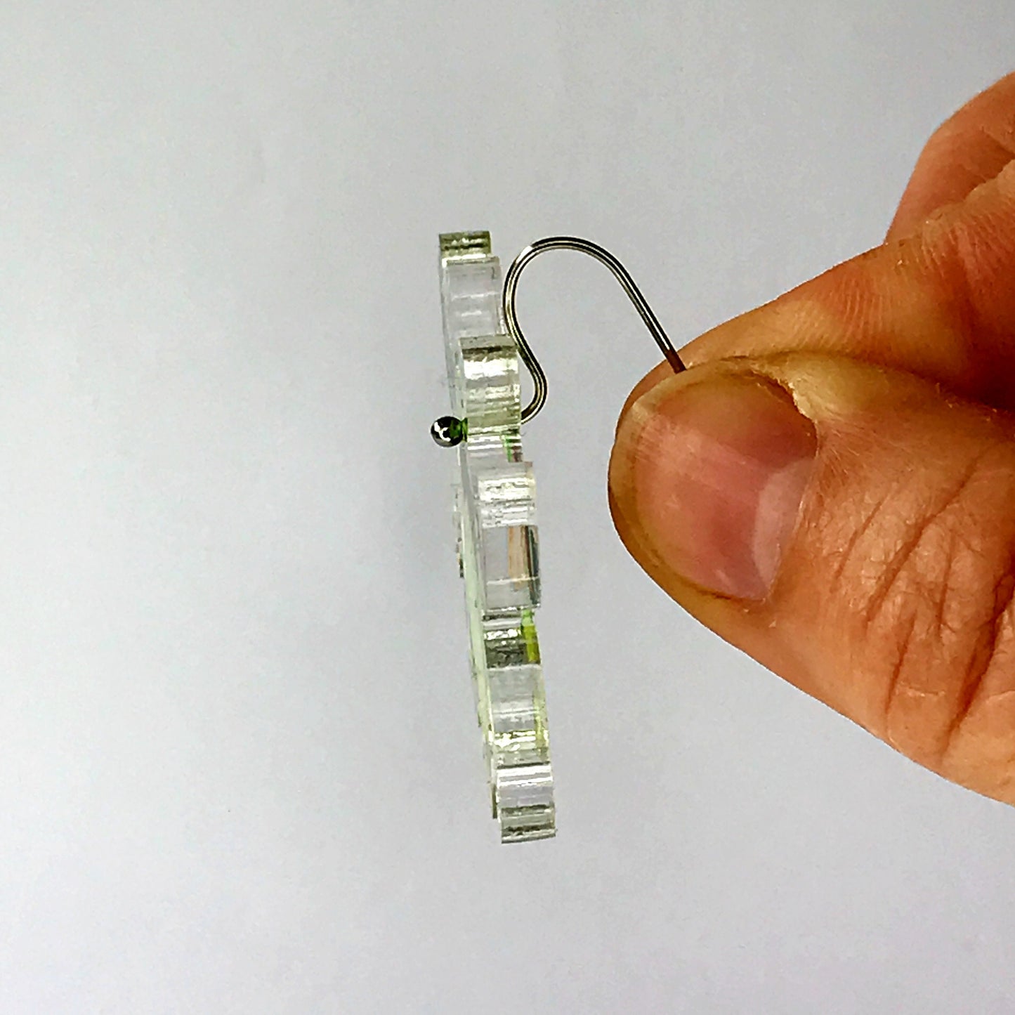 Halloween green monster earrings - 100% recycled acrylic