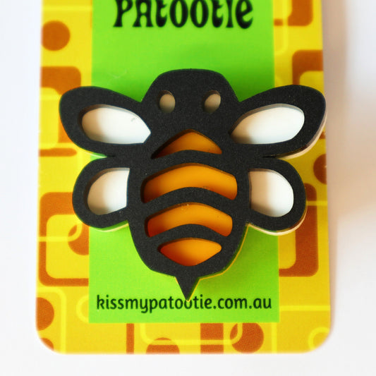 Bee Brooch / Pin - laser cut acrylic