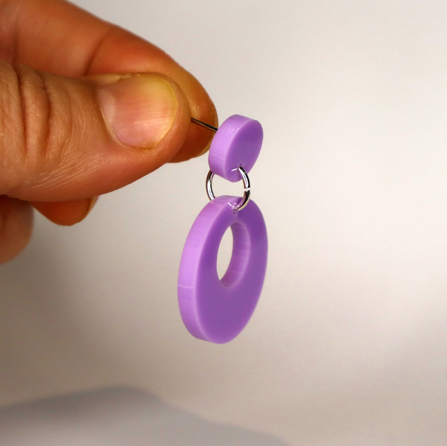 Retro Mod Earrings - laser cut acrylic - purple