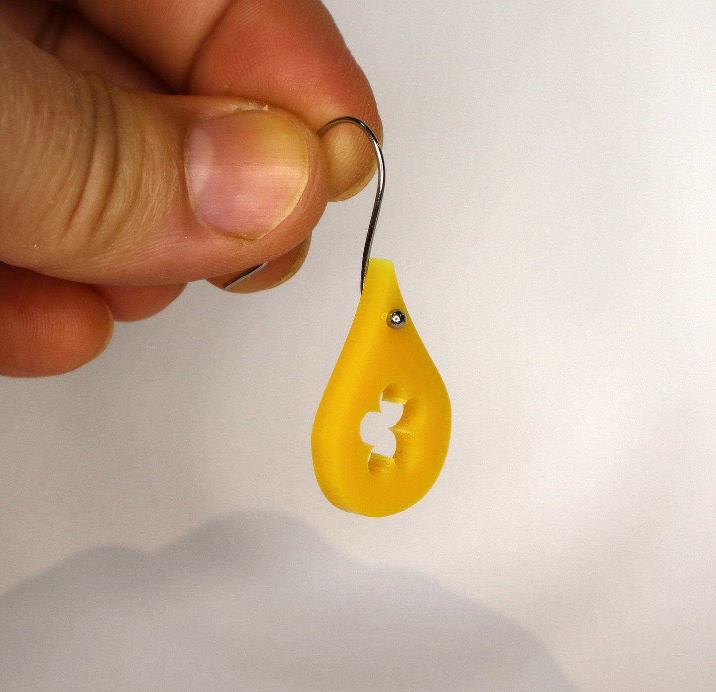 Teardrop Daisy Earrings - laser cut acrylic - yellow